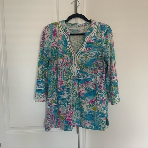 Lilly Pulitzer Tops - Lilly Pulitzer Kaia Knit Tunic Postcards from Positano